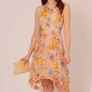 Adrianna Papell Floral Embroidered High-Low Midi Dress
New with tag